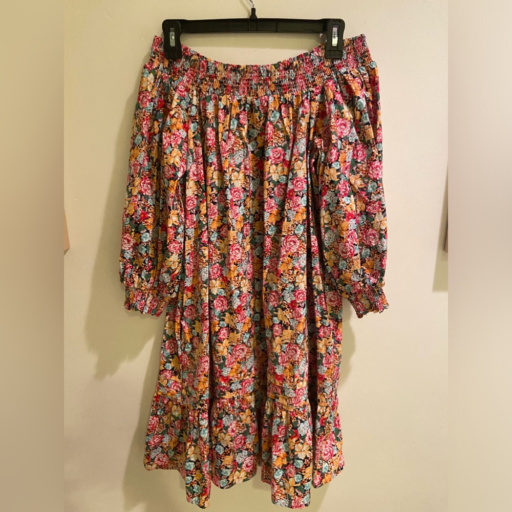 MAEVE by Anthropologie Off-The-Shoulder Floral Mini Dress